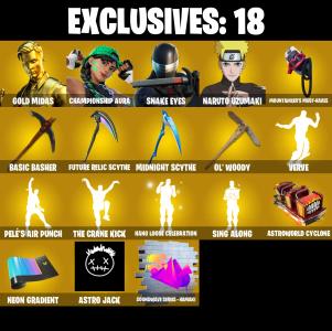 (PC/PSN/XBOX) 233 SKINS π« Renegade Raider β‘οΈ Gold Midas π Championship Aura β‘οΈ Snake Eyes π Naruto Uzumaki β‘οΈ The Ageless π Kymera | 150 V-Buck | PARENTAL CONTROLS β Fortnite account listing
