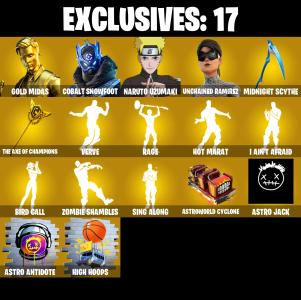 (PC/PSN/XBOX) 230 SKINS π« Gold Midas β‘οΈ Cobalt Snowfoot π Naruto Uzumaki β‘οΈ Unchained Ramirez π Kymera β‘οΈ Peter Griffin | 0 V-Buck | PARENTAL CONTROLS β Fortnite account listing