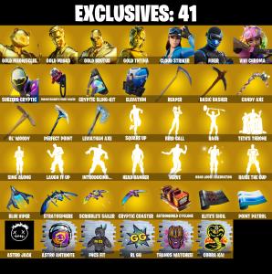 (PC/PSN/XBOX) 289 SKINS 👑 Aerial Assault Trooper 👑 Gold Meowscles 👑 Gold Midas 👑 Gold Brutus 👑 Gold TNTina 👑 Cloud Striker 👑 950 V-Buc PARENTAL CONTROL — Fortnite account listing