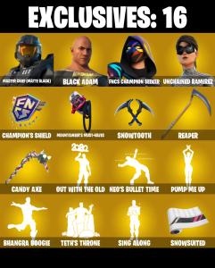 (PC/PSN/XBOX) 244 SKINS 💫 Renegade Raider ⚡️ Master Chief (Matte Black) 💍 Black Adam ⚡️ FNCS Champion Seeker 💍 Unchained Ramirez | 3450 V-Buck | PARENTAL CONTROLS — Fortnite account listing
