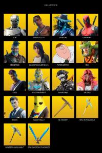 [PC] | 72 skins | Travis Scott | Eon | Deadeye | Deadpool | Omegarok | Gear Specialist Maya | Peter Griffin | Rex | Fade | Spectra Knight | #JVX0323 — Fortnite account listing