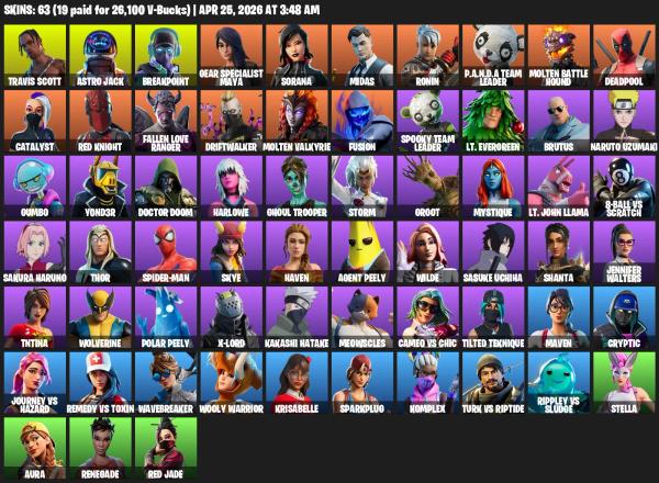 [PC/PSN] | 63 skins | Travis Scott | Astro Jack | Breakpoint | Gear Specialist Maya | Sorana | Midas | Ronin | P.A.N.D.A Team Leader | #OXA1736 — image 2