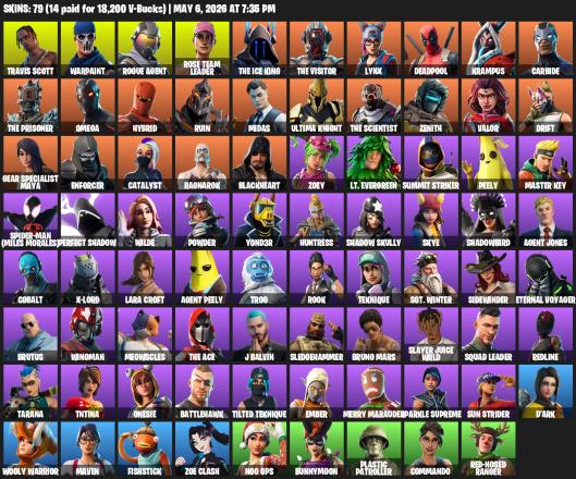 [PC/PSN] | 79 skins | OG STW | Travis Scott | Omega | Lara Croft | Warpaint | Rogue Agent | Rose Team Leader | The Ice King | The Visitor | #IDN4248 — image 2