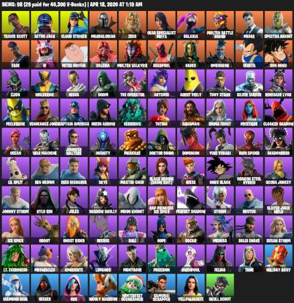 [PC/XBOX] | 98 skins | Travis Scott | Astro Jack | Cloud Striker | Mandalorian | Zeus | Gear Specialist Maya | Galaxia | #BEL1368 — image 2