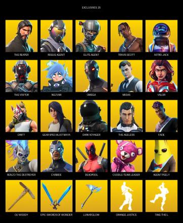 [PC] | 56 skins | Take The L | Travis Scott | The Reaper | Elite Agent | Omega | Rogue Agent | Astro Jack | The Visitor | Nezumi | Midas | #YCY3927 — image 1