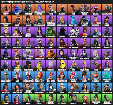 [PC/PSN/XBOX] | 90 skins | Leviathan Axe | Deadpool | Fusion | Predator | Kymera | Midas | Catalyst | Fade | Fallen Love Ranger | Galaxia | #BRI7299 — image 2
