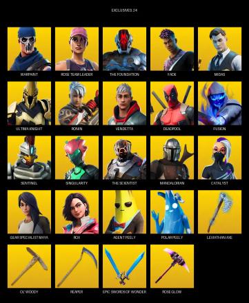 [PC/PSN/XBOX] | 82 skins | 1100 V-bucks | Leviathan Axe | OG STW | Warpaint | Rose Team Leader | The Foundation | Fade | Midas | #XEZ1260 — image 1