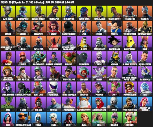 [PC/XBOX] | 79 skins | Take The L | Travis Scott | Royale Knight | The Reaper | Elite Agent | Blue Squire | Omega | Breakpoint | Astro Jack | #TCA2232 — image 2