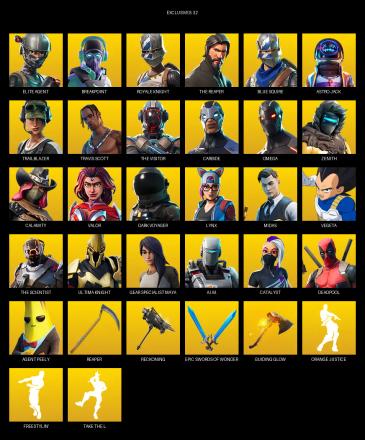 [PC/XBOX] | 79 skins | Take The L | Travis Scott | Royale Knight | The Reaper | Elite Agent | Blue Squire | Omega | Breakpoint | Astro Jack | #TCA2232 — image 1