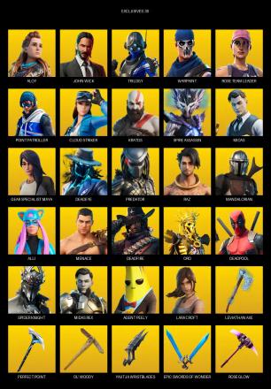 [PC/XBOX] | 101 skins | Leviathan Axe | OG STW | Lara Croft | Aloy | John Wick | Trilogy | Warpaint | Rose Team Leader | Point Patroller | #PGY8503 — image 1