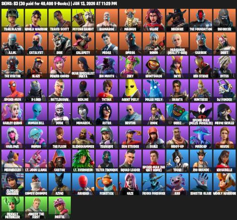 [PC/PSN] | 83 skins | Travis Scott | Omega | Trailblazer | World Warrior | Psycho Bandit | Ragnarok | Magnus | Valor | Deadfire | #QFS8117 — image 2