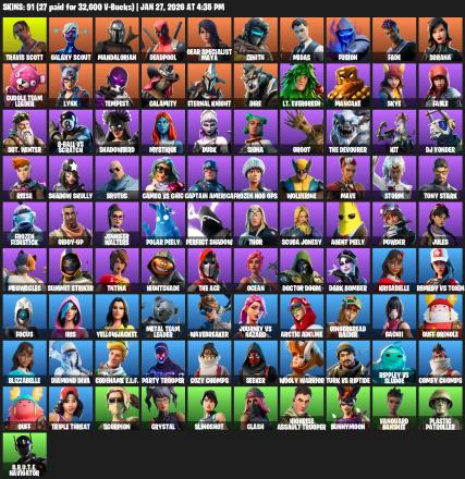 [PC/PSN/XBOX] | 91 skins | 1350 V-bucks | Travis Scott | Galaxy Scout | Mandalorian | Deadpool | Gear Specialist Maya | Zenith | Midas | #IEU7646 — image 2