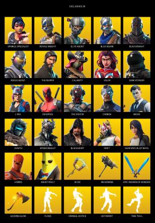 [PC/PSN] | 52 skins | Floss | Take The L | Black Knight | Sparkle Specialist | Royale Knight | The Reaper | Elite Agent | Blue Squire | #CCL0899 — image 1
