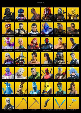 [PC/PSN/XBOX] | 187 skins | Travis Scott | Lara Croft | Darth Vader | Astro Jack | Molten Valkyrie | Mandalorian | Oro | #UZV8173 — image 1