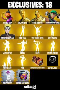 (PC/PSN) 100 VB) 307 SKINS 🔥 Renegade Raider 🔥 WORLD CUP 🔥 Gold Midas 🔥 Gold Brutus 🔥 Championship Aura 🔥 Naruto Uzumaki 🔥 Arachne 🔥 Joey🔥 PARENTAL CONTROLS — Fortnite account listing