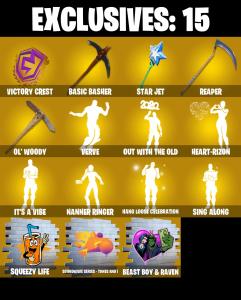 (PC/PSN/XBOX) 250 SKINS ๐ซ The Ageless โก๏ธ Kymera ๐ Peter Griffin โก๏ธ Leviathan ๐ Nezumi โก๏ธ Vi ๐ The Imagined โก๏ธ Joey | 2800 V-Buck | PARENTAL CONTROLS โ Fortnite account listing