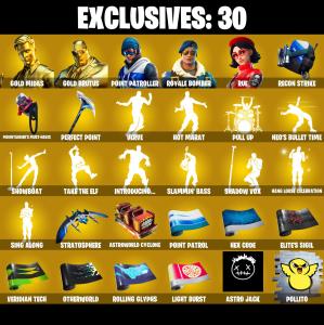 (PC/PSN/XBOX) 250 SKINS 💫 Gold Midas ⚡️ Gold Brutus 💍 Point Patroller ⚡️ Royale Bomber 💍 Rue ⚡️ The Ageless 💍 Kymera | 1050 V-Buck | PARENTAL CONTROLS — Fortnite account listing