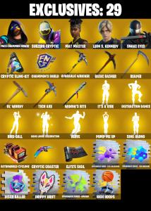 (PC) 314 SKINS 🔥 Master Chief 🔥 FNCS Champion Seeker 🔥 Subzero Cryptic 🔥 Mat Master 🔥 Leon S. Kennedy 🔥 Snake Eyes 🔥 150 VB | PARENTAL CONTROLS — Fortnite account listing