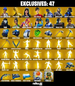 EMAIL CHANGEABLE (PC/XBOX) 1700 VB) 294 SKINS ❤️ Blue Team Leader ❤️ Gold Midas ❤️ Clutch ❤️ Tiki Tackler ❤️ Blue Striker ❤️ Rogue Agent ❤️ Carbon Commando ❤️ Grind — Fortnite account listing