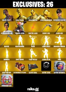 💥 EXCLUSIVE OFFER 💥(PC/PSN/XBOX) 159 SKINS 💫 Travis Scott ⚡️ Gold Midas 💍 Gold Brutus ⚡️ Gold Meowscles 💍 Unchained Ramirez ⚡️ Pitch Patroller 💍 Major Lazer | 0 V-Buck | PARENTAL CONTROLS — Fortnite account listing