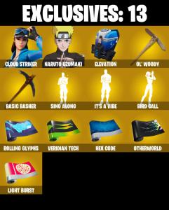 (PC/XBOX) 271 SKINS 💫 Renegade Raider ⚡️ Cloud Striker 💍 Naruto Uzumaki ⚡️ The Imagined 💍 Mizuki ⚡️ Peter Griffin 💍 Son Goku | 0 V-Buck | PARENTAL CONTROLS — Fortnite account listing