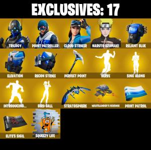 (PC/PSN) 263 SKINS ๐ซ Renegade Raider โก๏ธ Aerial Assault Trooper ๐ Trilogy โก๏ธ Point Patroller ๐ Cloud Striker โก๏ธ Naruto Uzumaki | 400 V-Buck | PARENTAL CONTROLS โ Fortnite account listing