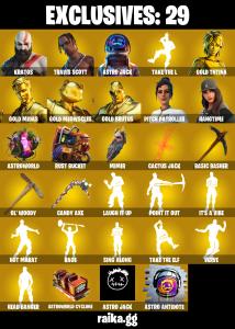 ๐ฅ EXCLUSIVE OFFER ๐ฅ(PC/PSN/XBOX) 157 SKINS ๐ซ Travis Scott โก๏ธ Astro Jack ๐ Kratos โก๏ธ Gold TNTina ๐ Gold Midas โก๏ธ Gold Meowscles ๐ Gold Brutus | 50 V-Buck | PARENTAL CONTROLS โ Fortnite account listing