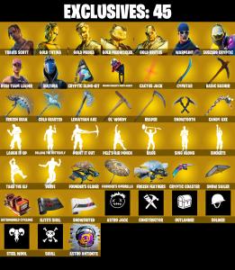 💥 EXCLUSIVE OFFER 💥(PC/PSN/XBOX) 155 SKINS 💫 Travis Scott ⚡️ Gold TNTina 💍 Gold Midas ⚡️ Gold Meowscles 💍 Gold Brutus ⚡️ Subzero Cryptic 💍 Sultura ⚡️ Mizuki 💍 Snap | 650 V-Buck | PARENTAL CONTROLS — Fortnite account listing