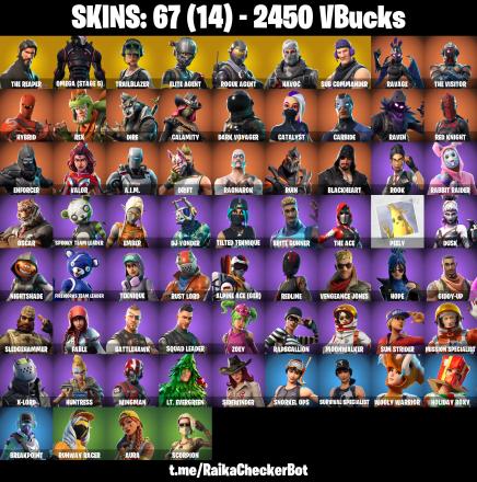 [PSN/PC/PSN] 67 skins | The Reaper | Take The L |  Omega (stage 5) | Trailblazer | Elite Agent | Rogue Agent | Havoc | Sub Commander | Ravage | The Visitor | Hybrid | 2450 VB — image 1