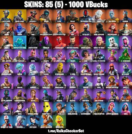 [PSN/XBOX/PC] 85 skins ❄️ Elite Agent ❄️ Take The L ❄️ Rogue Agent ❄️ Calamity ❄️ Zenith ❄️ Lynx ❄️ Malik ❄️ The Foundation ❄️ Snap ❄️ The Origin ❄️ Carbide ❄️ Ronin ❄️ 1000 VB — image 1