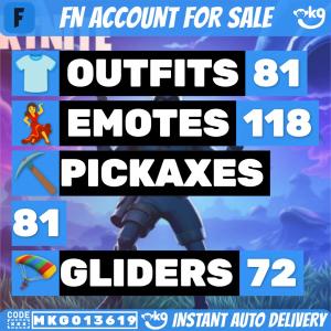 🔴 Fortnite 81 Skins (PC) | Nog Ops | Drift | Psycho Bandit | Calamity | Ice King !MKG013619 — Fortnite account listing