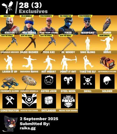 [PC | PSN | XBOX] 143 skins | OG STW | Kratos | Neo Versa | Fixer | Fade | Ronin | Kymera | The Cube Queen | Luxe | Rox | Vendetta | Blackheart | The Scientist | 740 VB — image 1