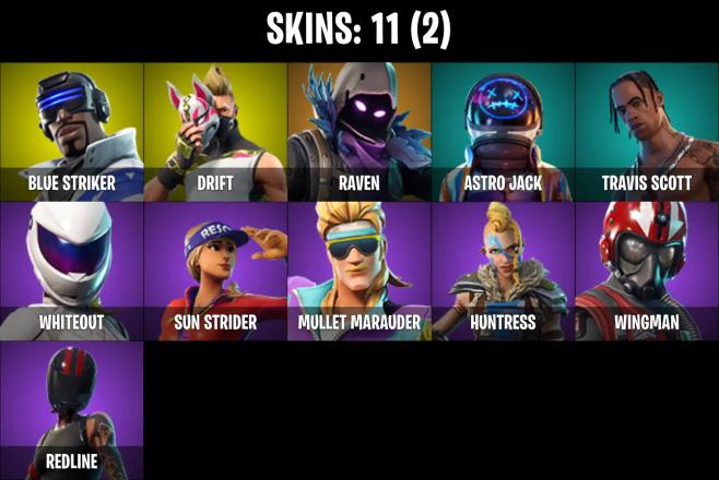 🔥PC/PSN/XBOX🔥 11 SKINS ⭐ TRAVIS SCOTT ⭐ ASTRO JACK ⭐ DRIFT ⭐ BLUE STRIKER ⭐ RAVEN ⭐ DIAMOND JACK ⭐ WHITEOUT ⭐ SUN STRIDER ⭐ MULLET MARAUDER ⭐ HUNTRESS ⭐ WINGMAN ⭐ REDLINE ⭐ 300 VBUCKS ⭐ — image 2