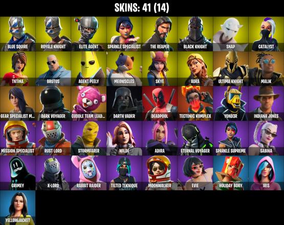 🔥PC/PSN/XBOX🔥 41 SKINS ⭐ BLACK KNIGHT ⭐ SPARKLE SPECIALIST ⭐ THE REAPER ⭐ BLUE SQUIRE ⭐ ROYALE KNIGHT ⭐ ELITE AGENT ⭐ FLOSS ⭐ TAKE THE L ⭐ DEADPOOL ⭐ DARTH VADER ⭐ AURA ⭐ AGENT PEELY ⭐ CATALYST ⭐ ULTIMA KNIGHT ⭐ MALIK ⭐ 1000 VBUCKS ⭐ — image 2
