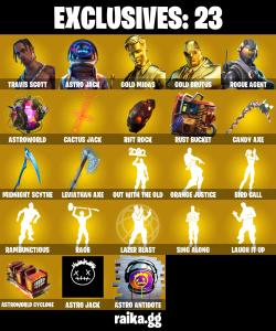 💥 EXCLUSIVE OFFER 💥(PC/PSN/XBOX) 175 SKINS 💫 Travis Scott ⚡️ Astro Jack 💍 Master Chief ⚡️ Gold Midas 💍 Gold Brutus ⚡️ Rogue Agent 💍 Drift ⚡️ Spectra Knight | 1050 V-Buck | PARENTAL CONTROLS — Fortnite account listing