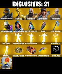 (PC) 302 SKINS 🔥 Renegade Raider 🔥 Master Chief (Matte Black) 🔥 Gold Midas 🔥 Gold Kratos 🔥 Lina Scorch 🔥 The Mummy 🔥 200 VB | PARENTAL CONTROLS — Fortnite account listing
