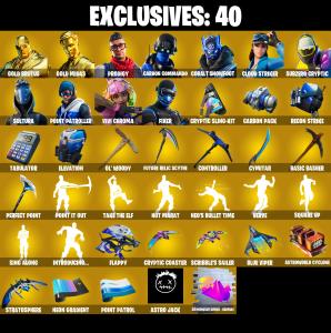 (PC/PSN/XBOX) 279 SKINS 💫 Gold Brutus ⚡️ Gold Midas 💍 Prodigy ⚡️ Carbon Commando 💍 Cobalt Snowfoot ⚡️ Cloud Striker | 400 V-Buck | PARENTAL CONTROLS — Fortnite account listing