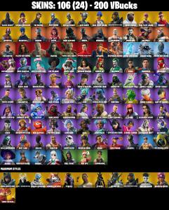 (PC) OG STW / 106 SKINS ๐ Renegade Raider ๐ Black Knight ๐ Sparkle Specialist ๐ The Reaper ๐ Blue Squire ๐ Royale Knight ๐ Elite Agent ๐ 200 VB ๐ โ Fortnite account listing
