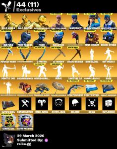 PC/PS/XBOX/SWITCH | 173 Skins | OG STW Deluxe | Gold Midas | Gold Brutus | Gold Meowscles | Tart Tycoon | 100 VB — Fortnite account listing
