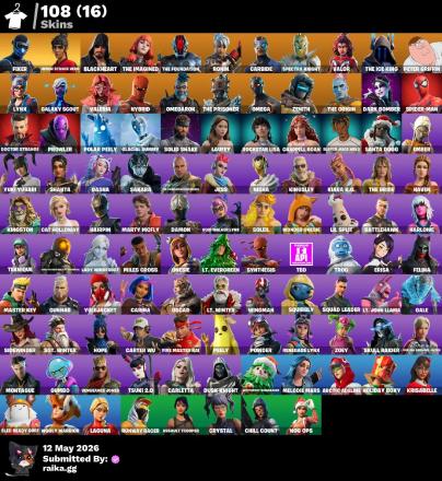 [PC] 108 skins | Fixer | Heron Stance Hero | Blackheart | The Imagined | The Foundation | Ronin | Carbide | Spectra Knight | Valor | The Ice King | 600 VB — image 1