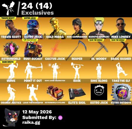 [PC] 421 skins | Travis Scott | Astro Jack | Gold Midas | Keri Commander | Naruto Uzumaki | Mike Lowrey | Eternal Knight | Shogun | Raz | Torin | 400 VB — image 5
