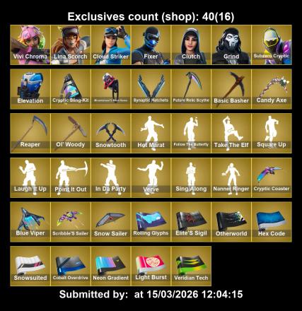 #SM2973[PC/PSN/XBOX] 279 skins | Vivi Chroma | Lina Scorch | Cloud Striker | Fixer | Clutch | Grind | Subzero Cryptic | Backlash | Optimus Prime | Calamity | Fusion | Red Knight — image 5