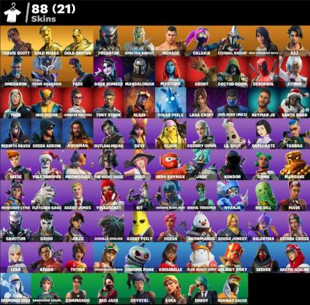 Fortnite ⸱ 88 Skins ⸱ Travis Scott ⸱ Gold Midas — image 1