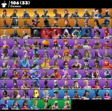 Fortnite ⸱ 106 Skins ⸱ 1,100 V-Bucks ⸱ Account Level 1158 — image 1