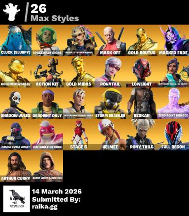[PC/XBOX] 105 skins | Leviathan Axe | Kratos | Gold Brutus | Gold Meowscles | Gold Midas | Cloud Striker | Snap | Frostbite | Eternal Knight | 1100 VB — image 5