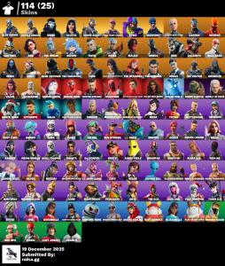 [PC/XBOX] 114 skins | OG STW | Blue Squire | Omega | Royale Knight | Grind | Clutch | Rogue Agent | Spike | Paradigm (Reality-659) | Carbide | Inferno | 1400 VB — Fortnite account listing