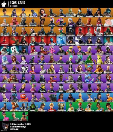 [PC/XBOX] 135 skins | Unchained Ramirez | Glow | Omega | Blue Team Leader | Blue Striker | Rox | Carbide | Spectra Knight | Sentinel | The Ice King | 100 VB — image 1