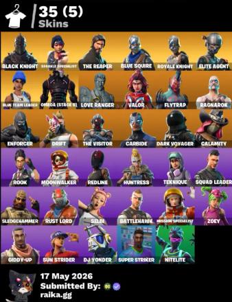 [PC/PSN/XBOX] 35 skins | Black Knight | Sparkle Specialist | Floss | Take The L The Reaper | Blue Squire | Royale Knight | Elite Agent | Blue Team Leader | Omega (stage 5) | 400 VB — image 1
