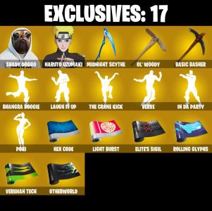 [PC/PSN/XBOX] 263 SKINS ⚡️ Shady Doggo ⚡️ Naruto Uzumaki ⚡️ Cyclo ⚡️ Mecha Cuddle Master ⚡️ Midas Rex ⚡️ Torin ⚡️ The Cube Queen ⚡️ Kymera ⚡️ Predator ⚡️ Snap ⚡️ 1550 VB | PARENTAL CONTROL — Fortnite account listing