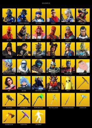 [PC/PSN/XBOX] | 110 skins | Merry Mint Axe | Trilogy | Carbon Commando | Neo Versa | Prodigy | Mizuki | Calamity | Inferno | Ruin | Valeria | #QPU9545 — image 1